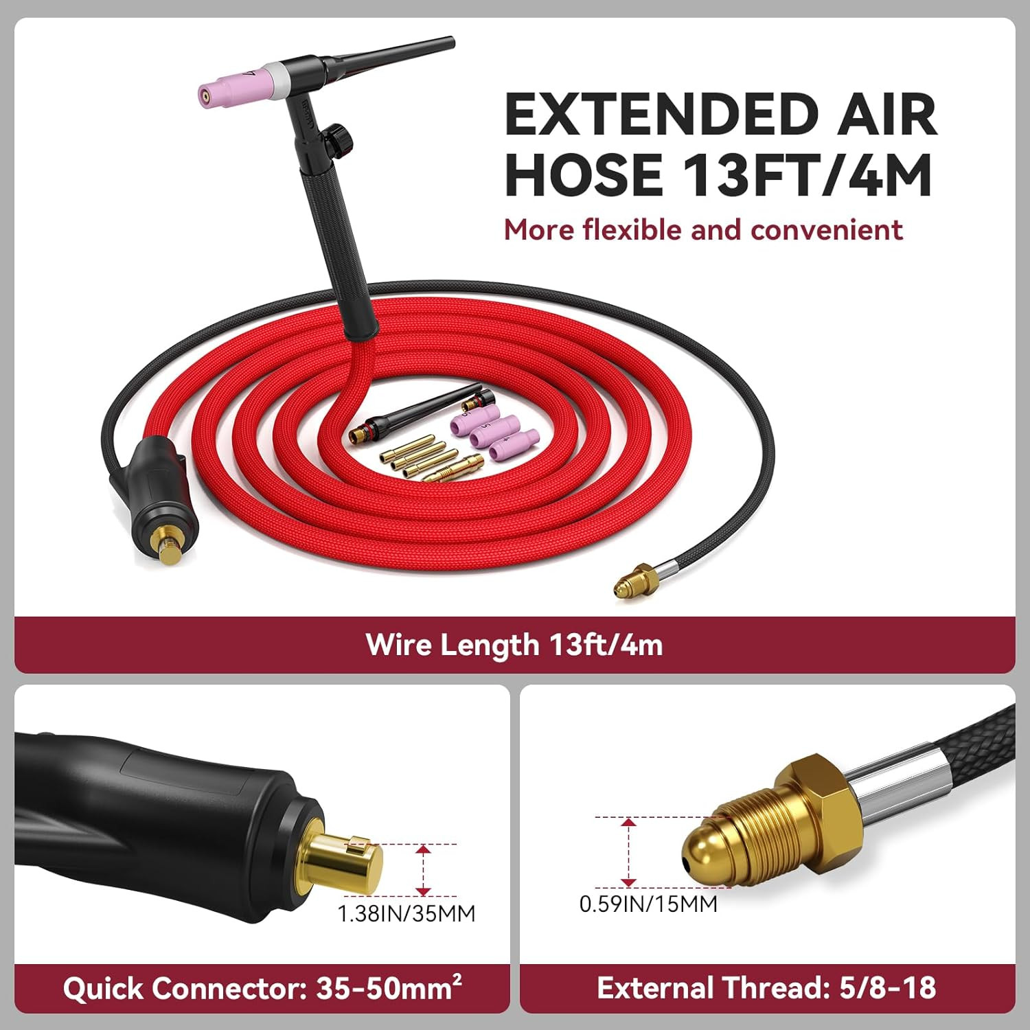Lift Tig Torch 150Amp with 13FT Cable for ARCCAPTAIN ARC200, MIG200, MIG250, ARC