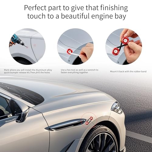 Universal Bumper Quick Release Kit, Front Rear quick release bumper 4set Red