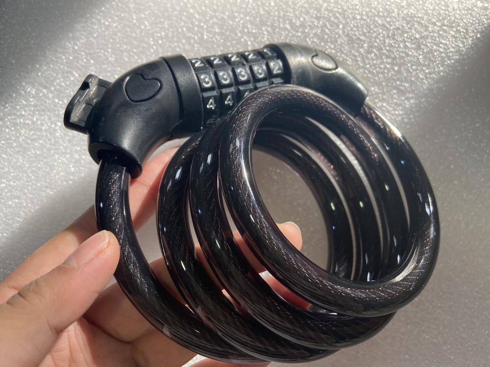 5-Digit Combination Password Bike Lock Cable Chain Lock with Bracket 40" cable