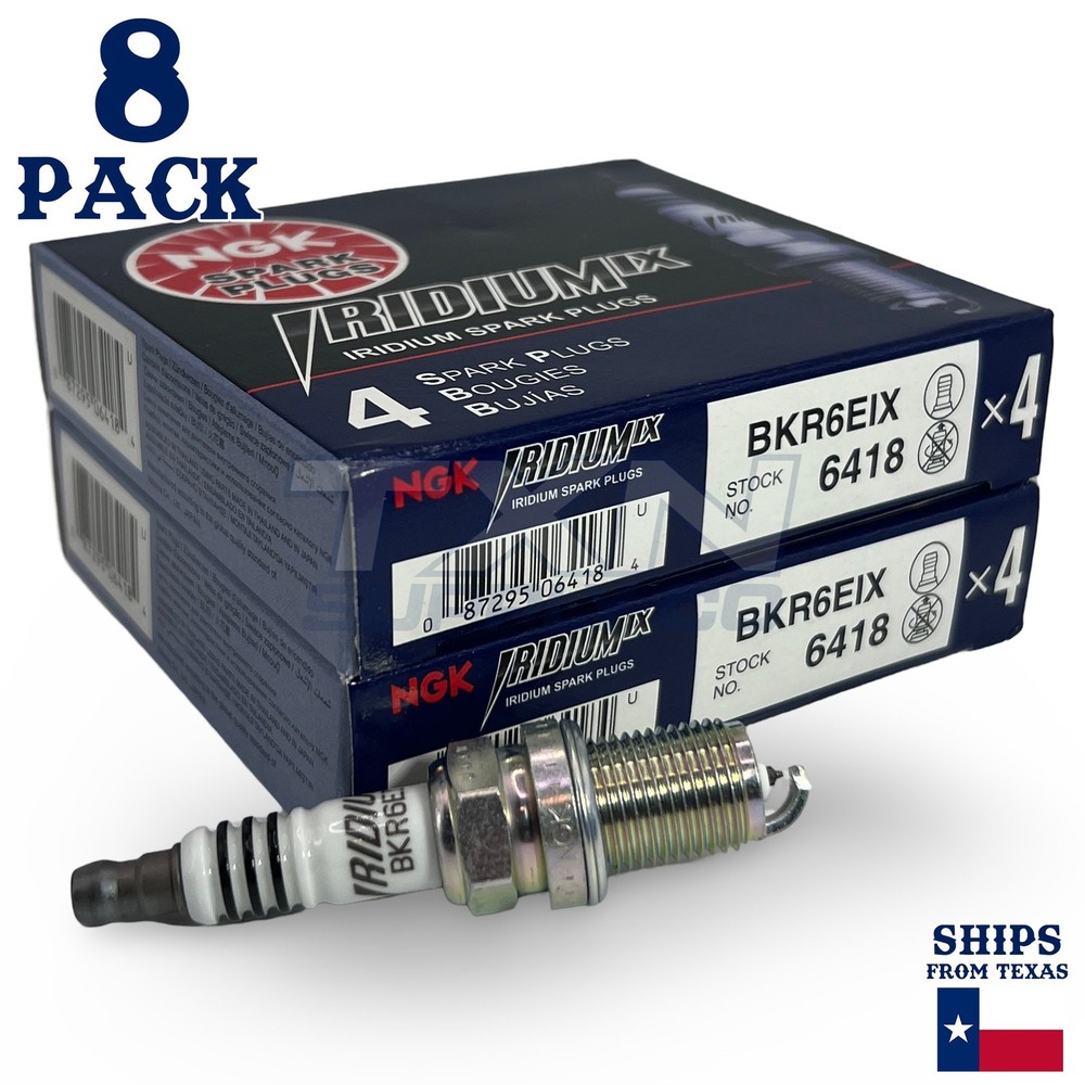 8 Pack NGK Iridium IX 6418 Spark Plugs BKR6EIX