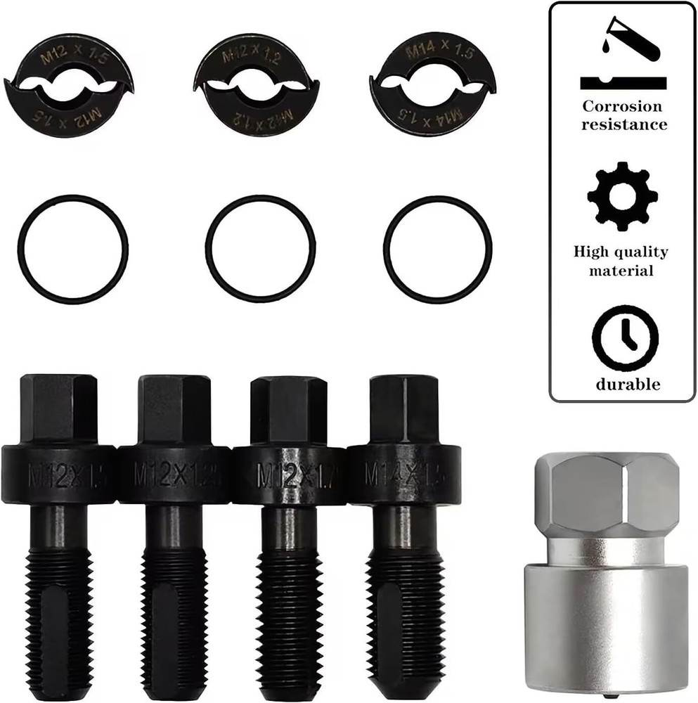 Wheel Stud Thread Repair Kit FOR Stripped Lug Threads M12 M14 Re-Thread Tool