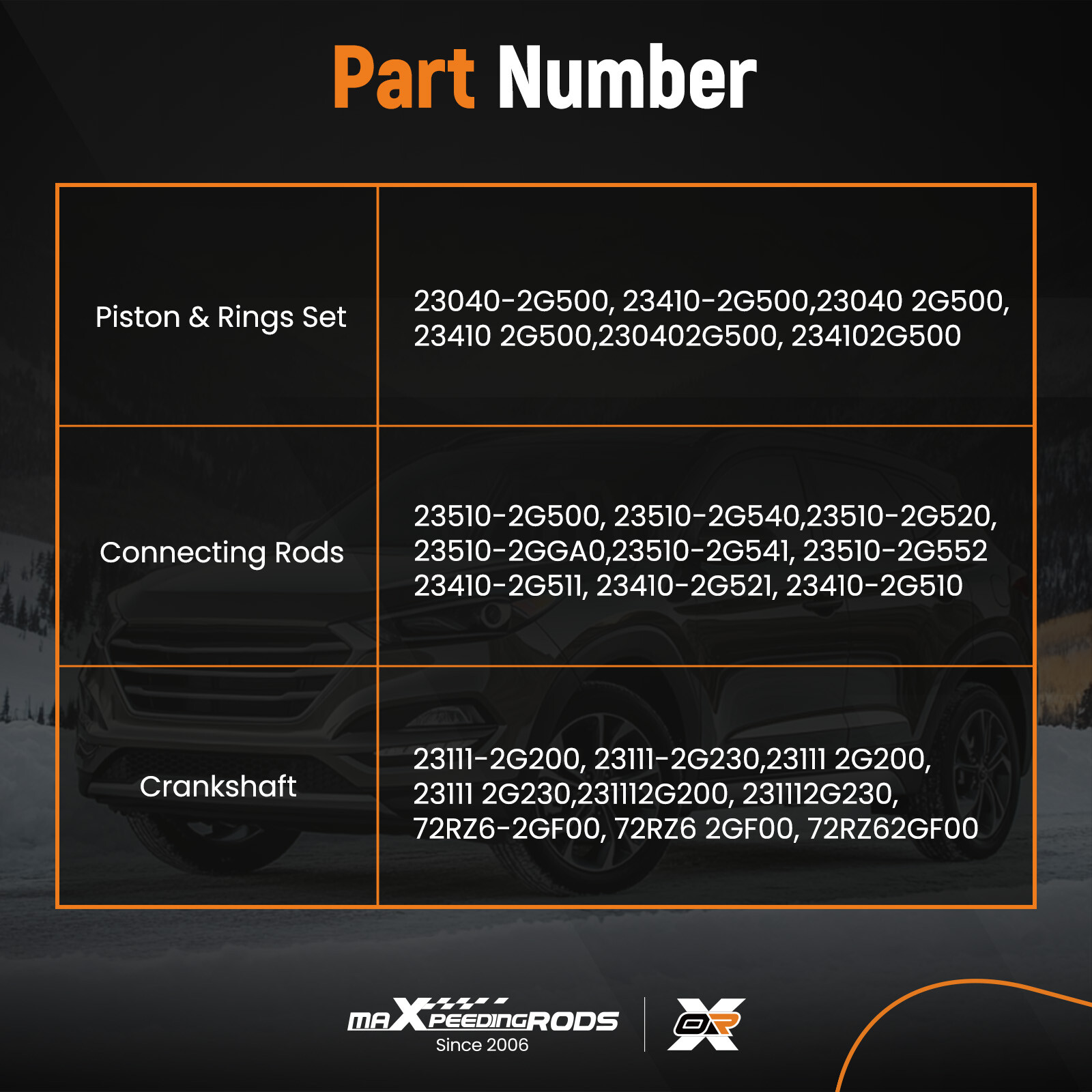 G4KJ Engine Rebuild Kit Set For Hyundai Sonata Tucson Kia Optima Sportage 2.4L