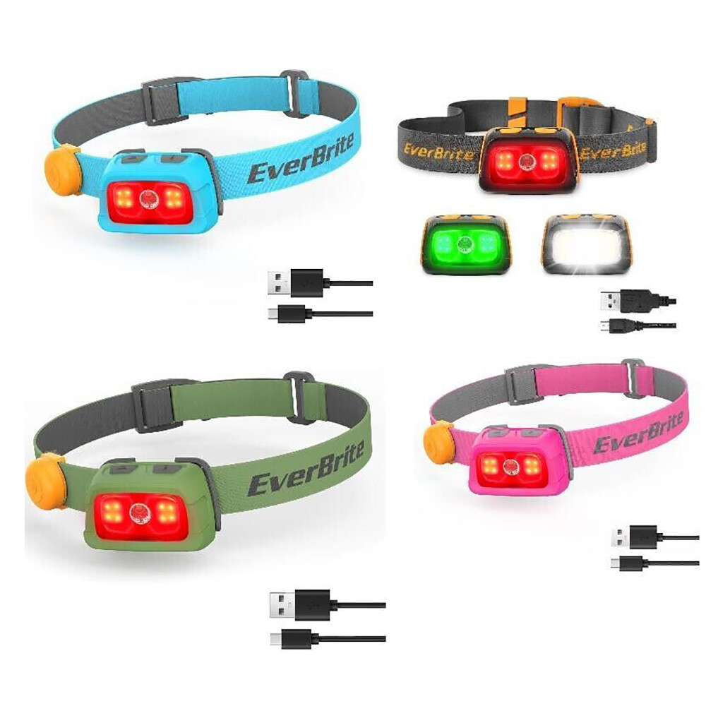 EverBrite Rechargeable Headlamp Head Lights 7 Lighting Modes Memory Function USA