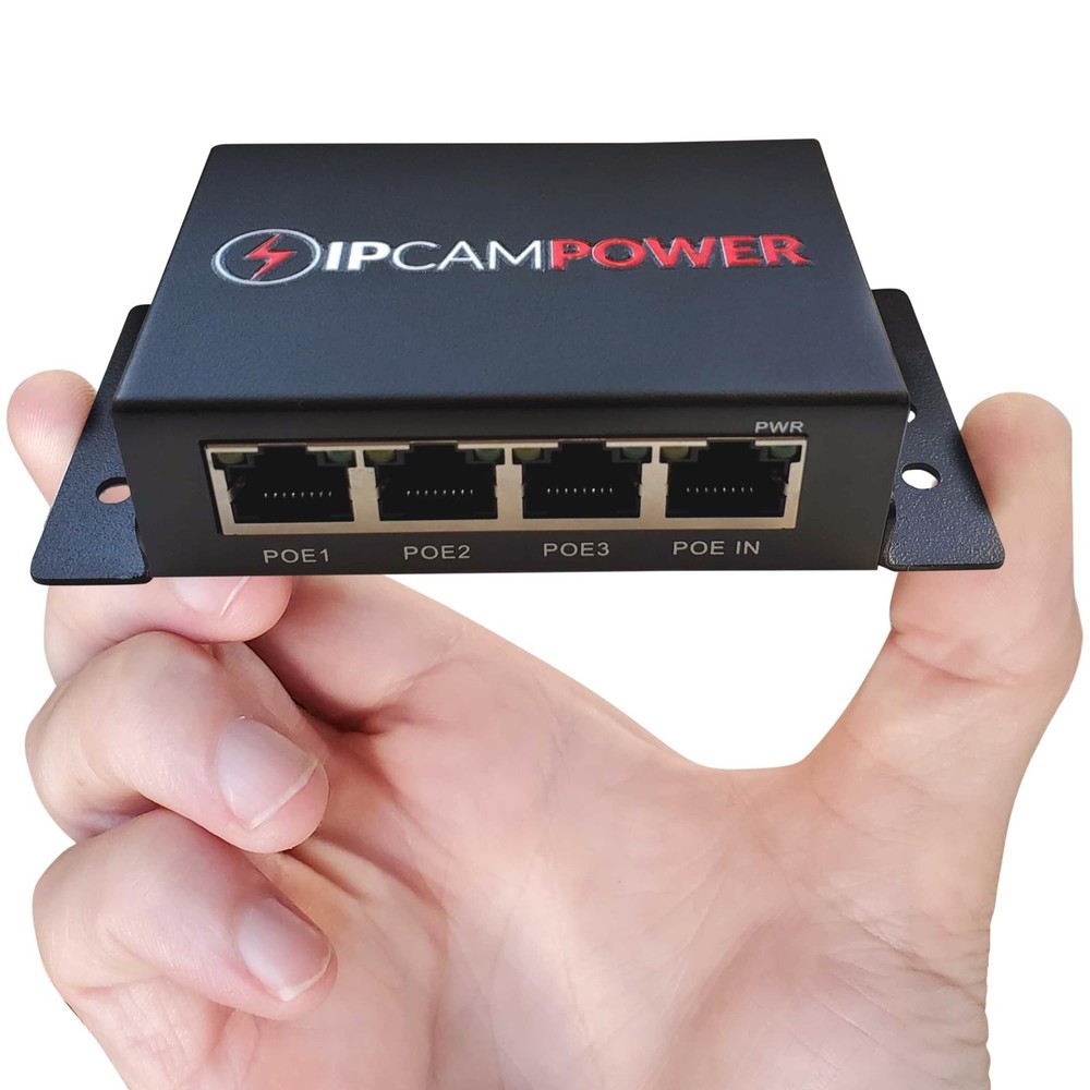 POE Powered 3 Port Switch & Network Cat5 Cat6 Midspan Cable Range Extender Pa...