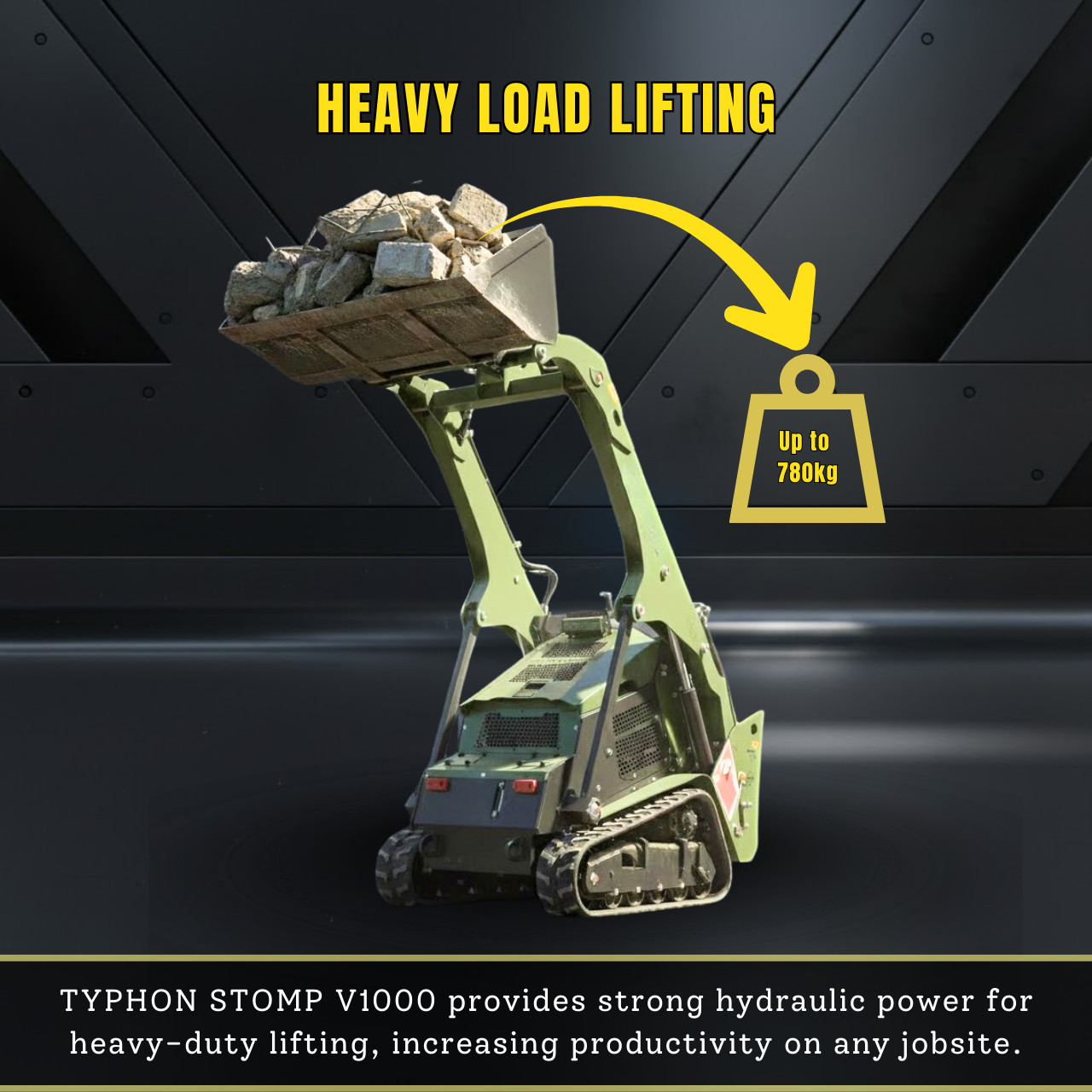 TYPHON Stomp V1000 24HP Kubota D1105 Water-Cool Diesel Skid Steer Pilot Control