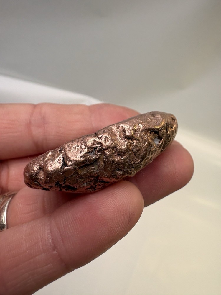 Pure Native Michigan Solid Copper Nugget Specimen Keweenaw Peninsula Mineral