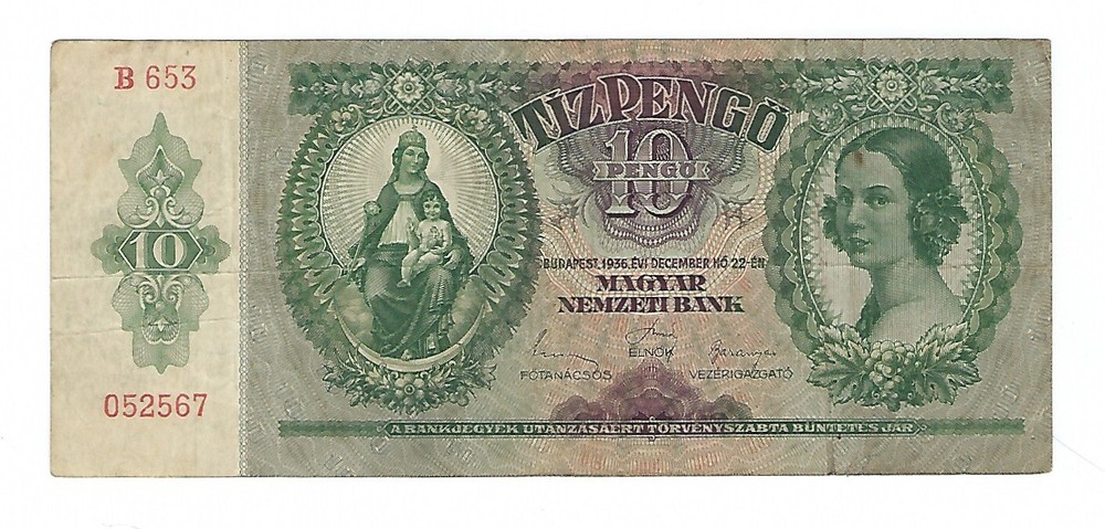 Hungary - 10 Pengo, 1936
