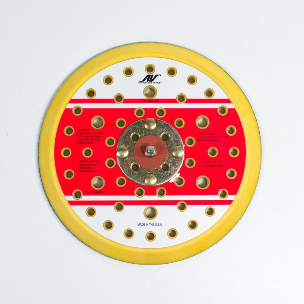 AirVantage 6" Low Profile Multi Hole Hook and Loop Back Up Pad