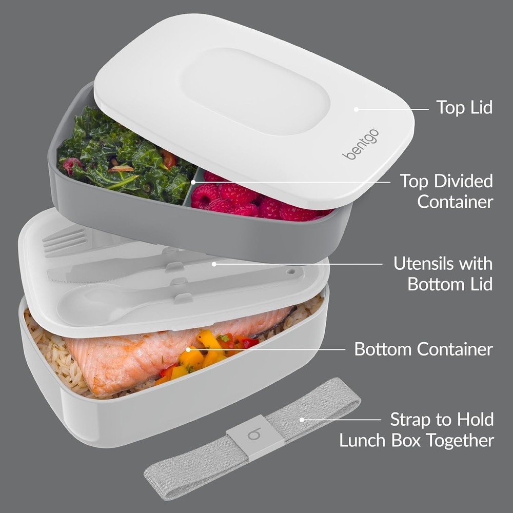 Elegant Bento Box with Removable Utensils - Space-Saving & Durable Design