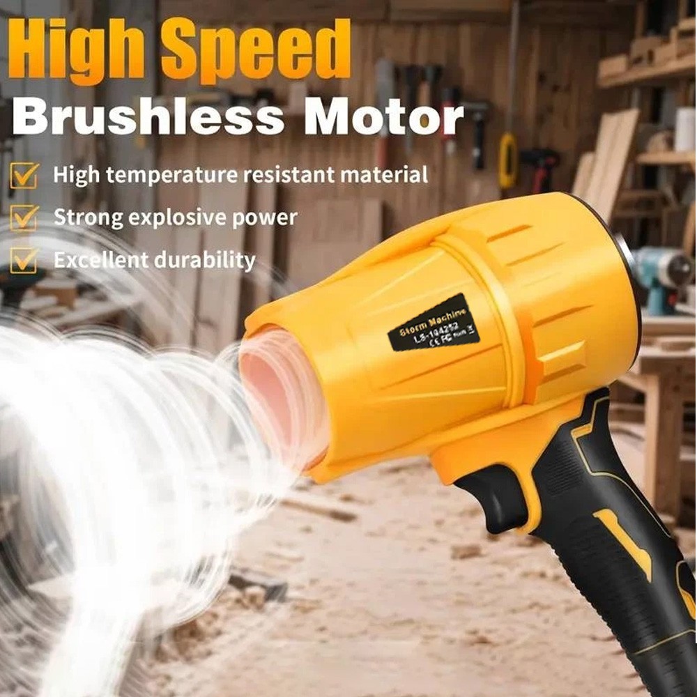 Cordless Handheld Turbo Blower Variable Speed Leaf Blower Nozzle w/ 2x Batteries
