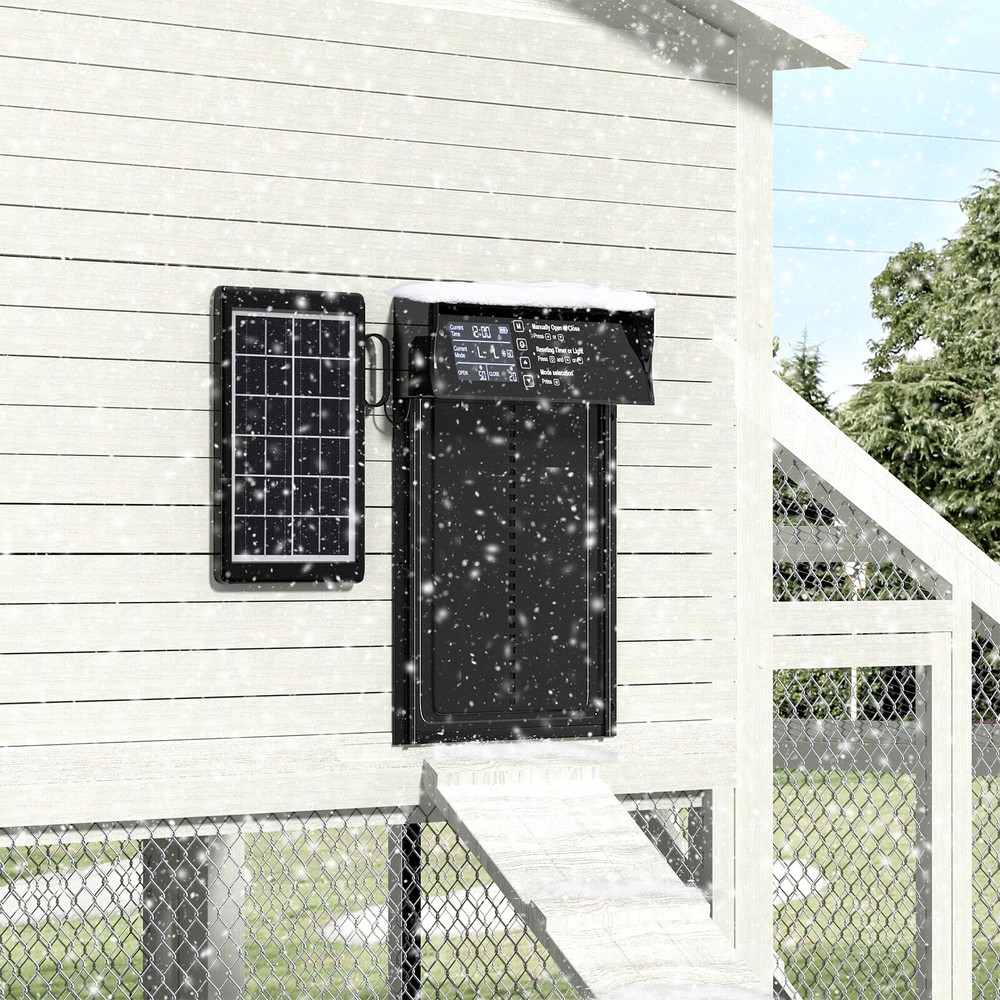 Solar Automatic Chicken Coop Door Auto Chicken Door Opener Timer & Light Sensor