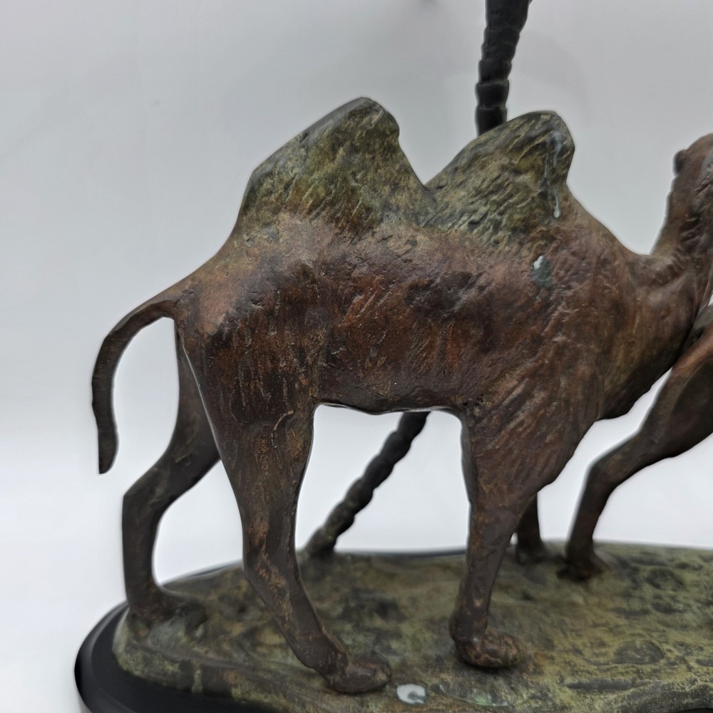 Orientalist Cold-Painted Bronze Middle Eastern Camel Form Candelabra