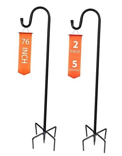 Shepherd-Hooks Adjustable for Bird-Feeder Lantern Plant-Hook 76 INCH A-2 Pack