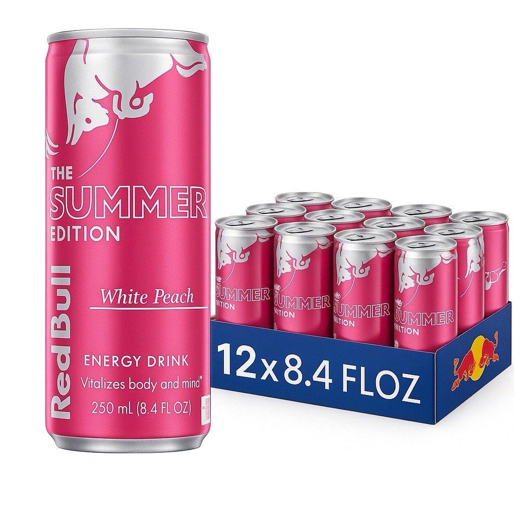 Red Bull Summer Edition White Peach 12 Pack 8.4 fl oz Each Can 07/2026 Fast SHIP