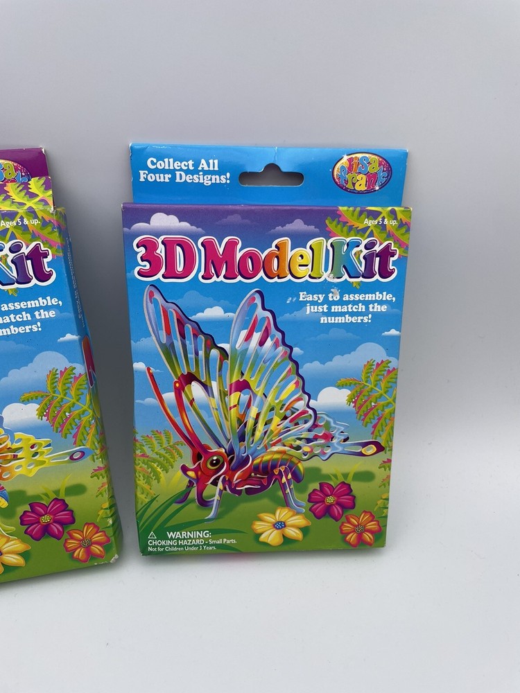 3 Lisa Frank Butterfly 3D Model Kit - Complete sets All 3 different