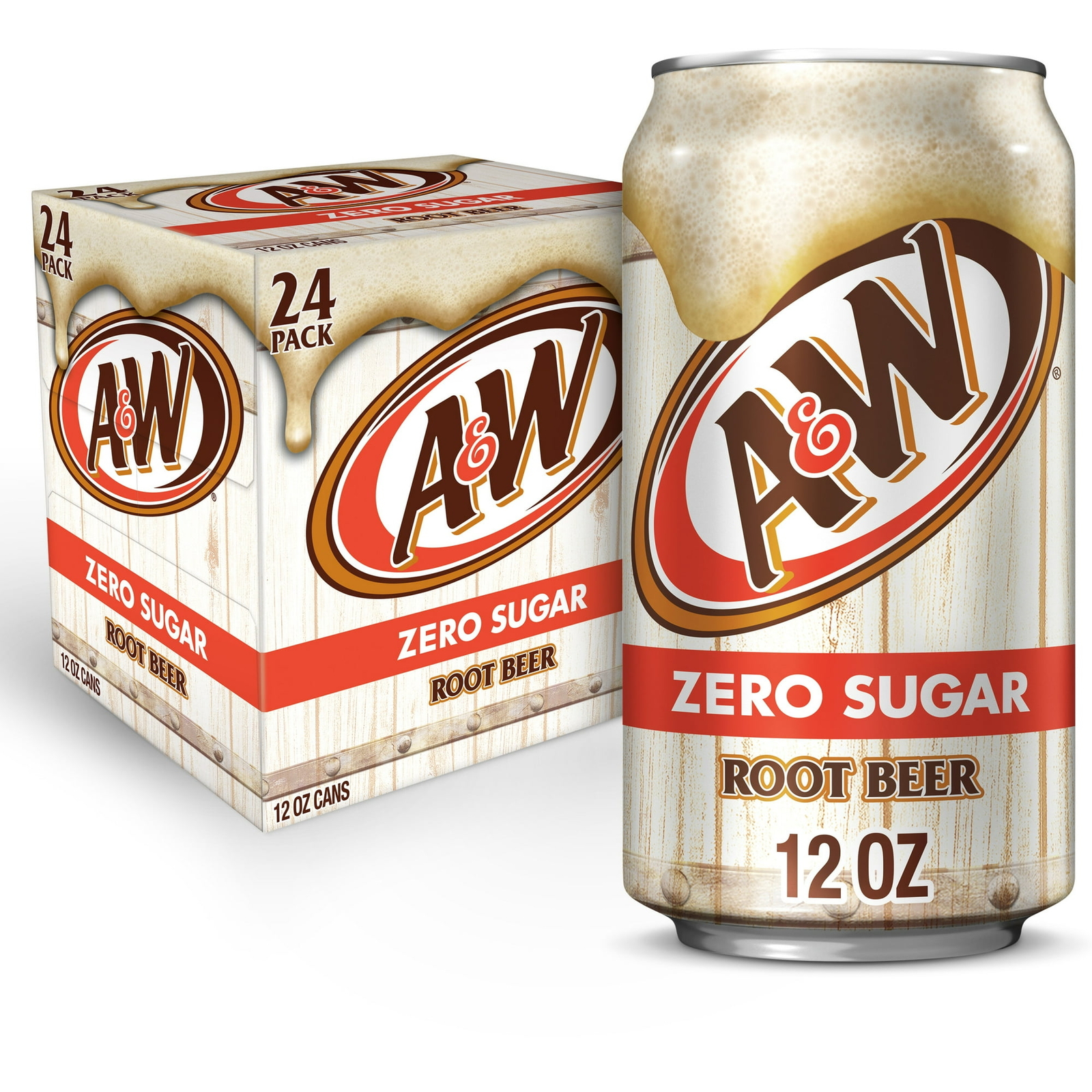 A&W Zero Sugar Root Beer Soda Pop, 12 fl oz, 24 Pack Cans FREE SHIPPING!!!!!!