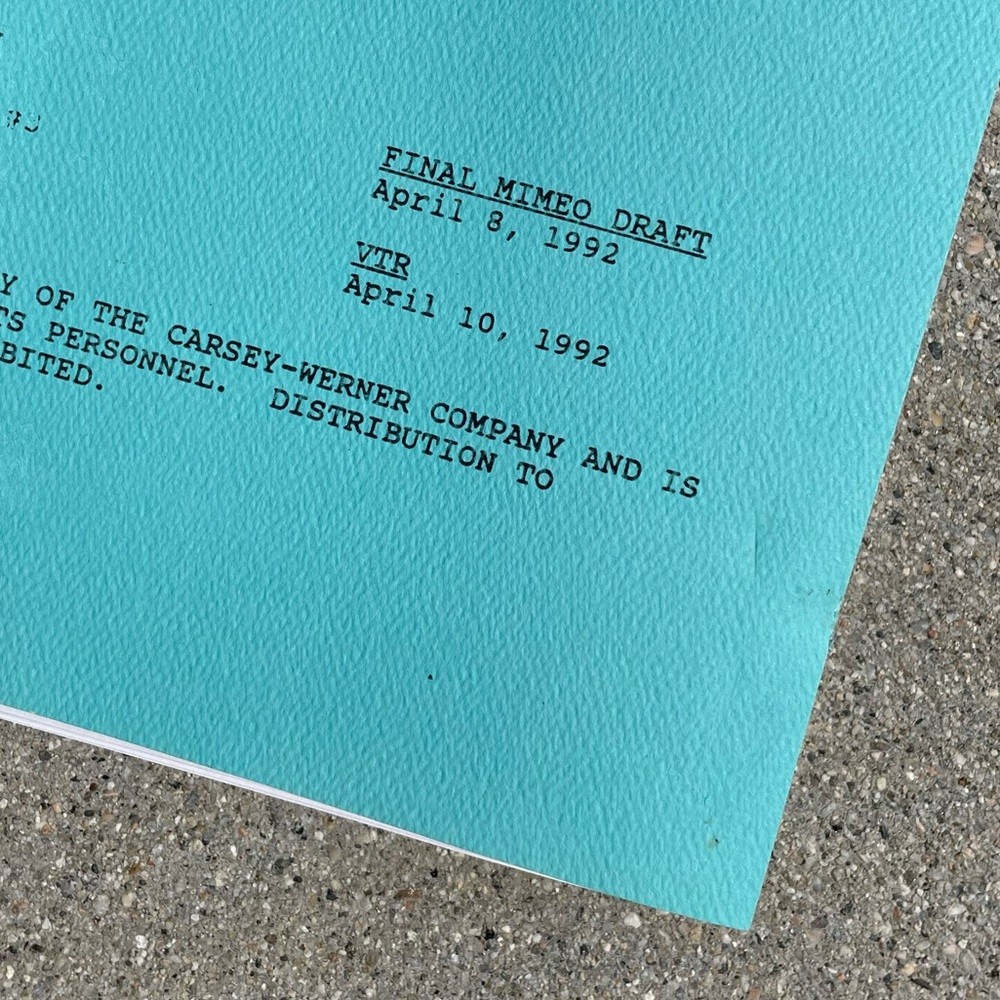 Roseanne Original 1992 Production Used Final Draft Script Secrets Barr Metcalf