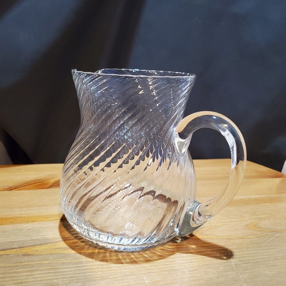 Blown Glass Pitcher Swirl Pattern, 6"