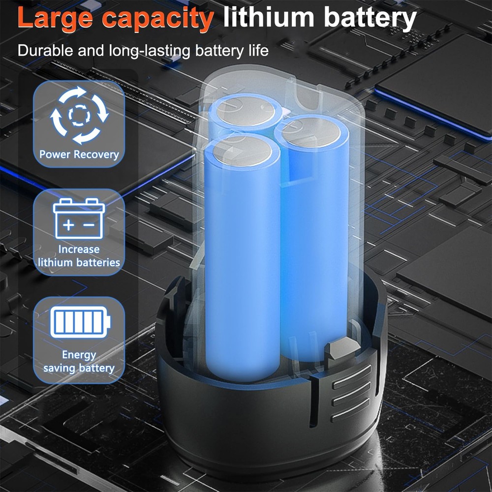 Cordless Drill Driver Set 12V,3/8"Keyless Chuck Battery Drill Kit,2 Variable ...