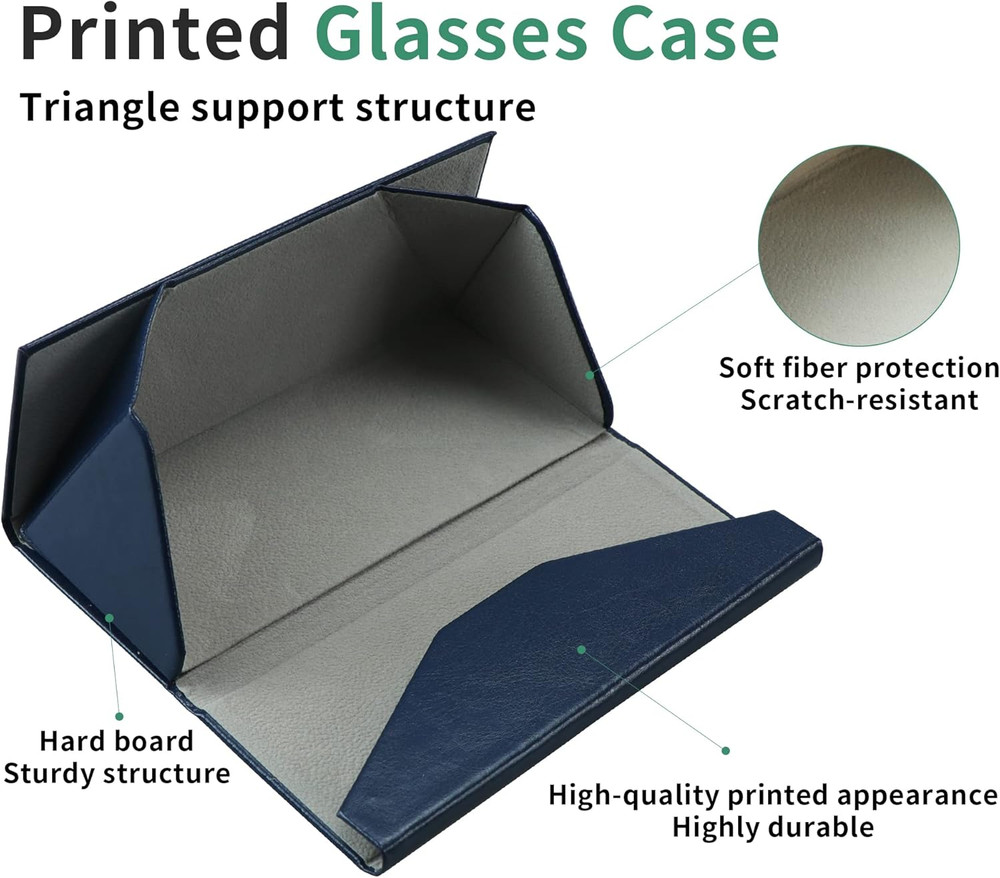 Visionglobal 2 Pack Eyeglass Case Hard Shell with Foldable Design, Portable Sung