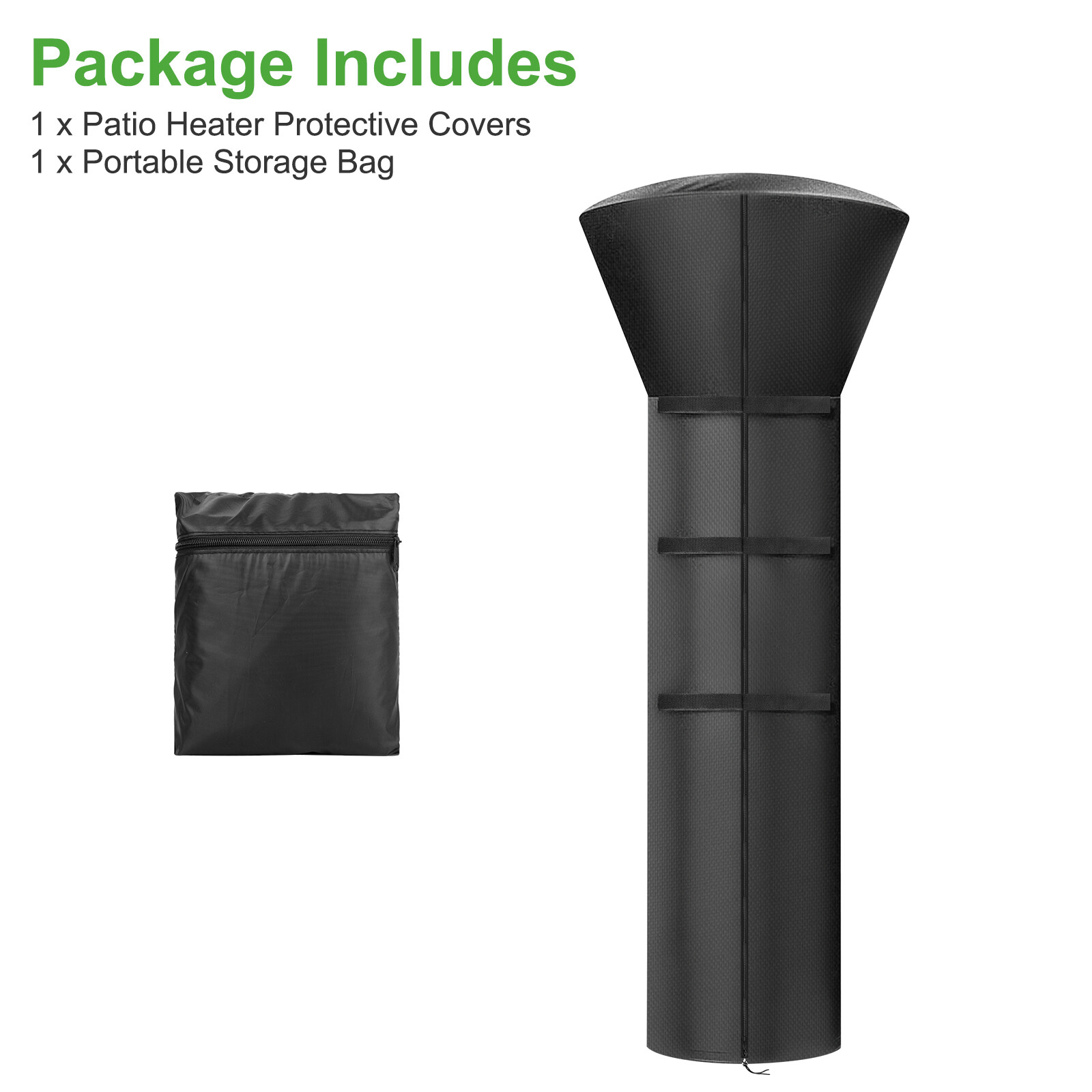 Patio Heater Cover, Heavy Duty Waterproof Outdoor Heater Protector with Zipper