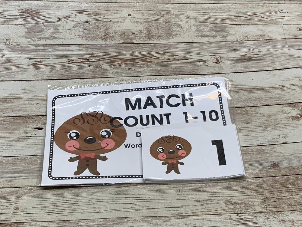 Gingerbread Boy - Themed Learning Centers - Count 0-10 Laminated