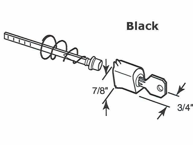 Push Button Latch, Keyed, black