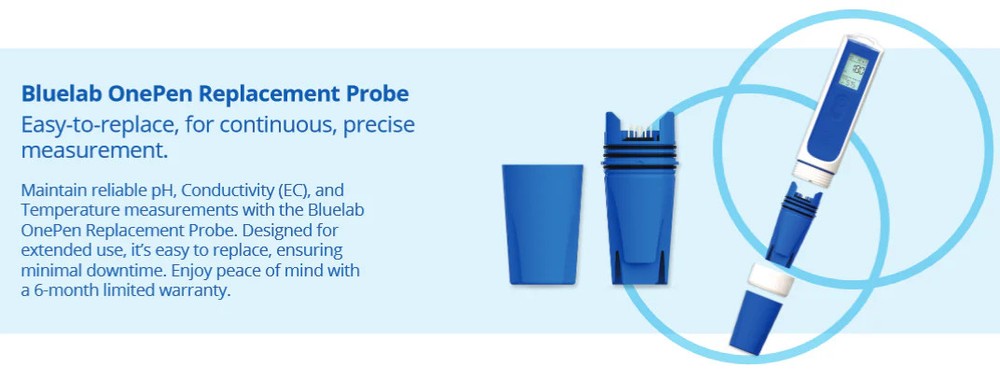 Bluelab OnePen - With replaceable pH, Conductivity (EC) & Temperature Probe
