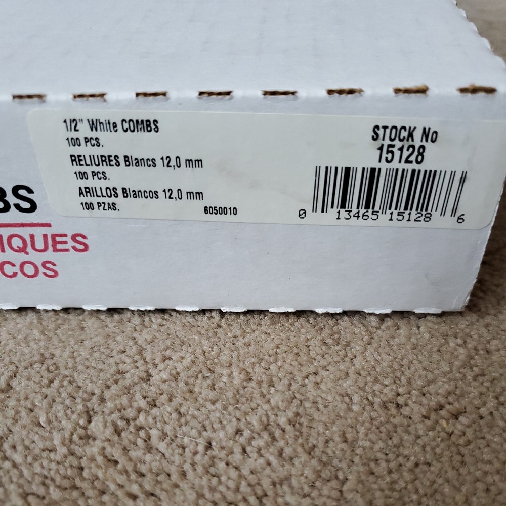 Ibico Binding Systems Plastic Combs 1/2" White 100ct