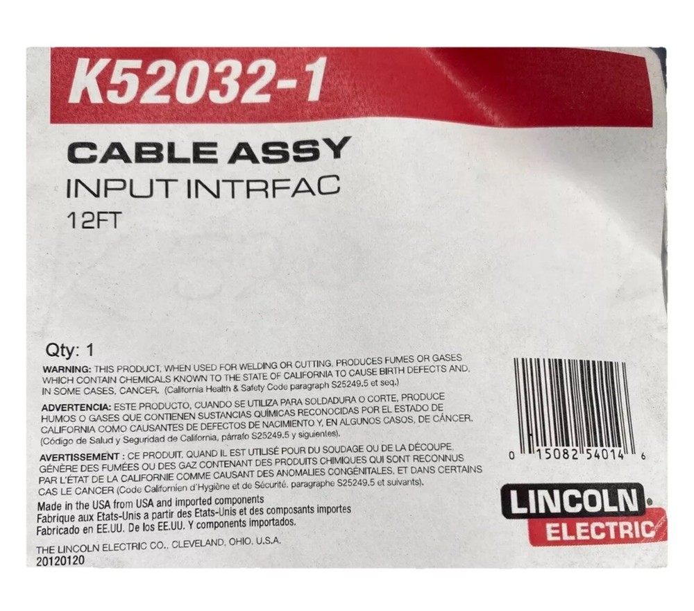 LINCOLN ELECTRIC K52032-1 CABLE ASSEMBLY INTRFC INPUT - 12 FT