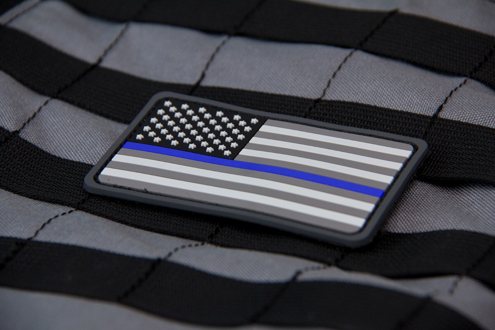 Mil Spec Monkey Thin Blue line PVC United States Flag Patch