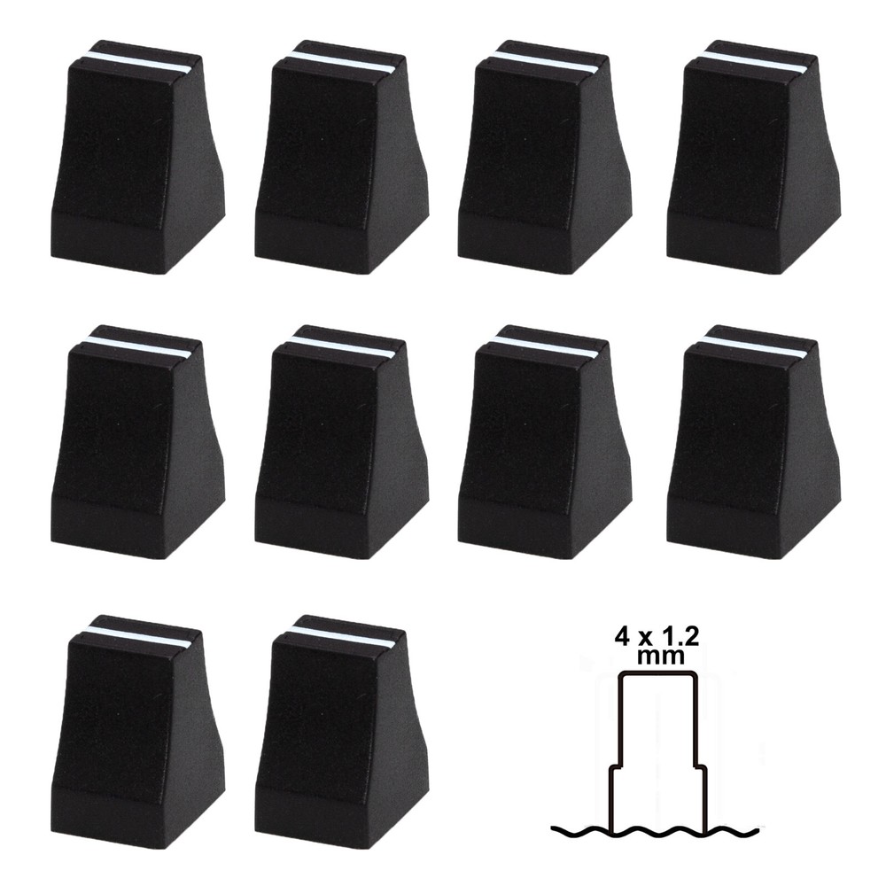 SIFAM 10 slide potentiometer FADER KNOB cap BLACK 8.5x10mm replacement knobs
