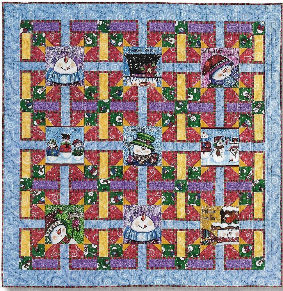 Frozen Friends, Snowman Quilt quilting pattern instructions