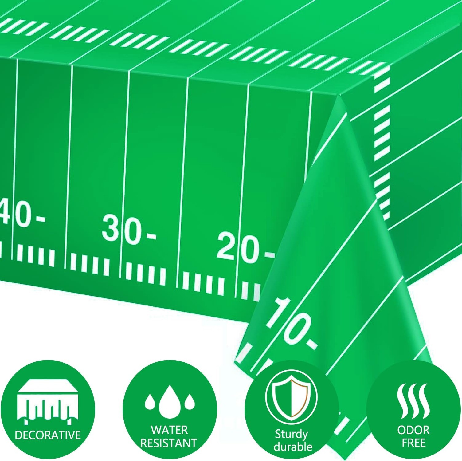 Kesfey 3 Packs Football Party Tablecloth 54 x 108 Inches Football Field Touch...
