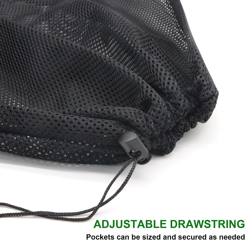 2 Pack Large Pond Pump Barrier Bag 17.7" x 17.7" Mesh Filter Bag with Drawstring