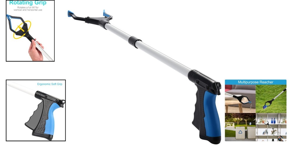 Folding 32-Inch Grabber Claw with Rotating Head - Essential Litter Picker Tool