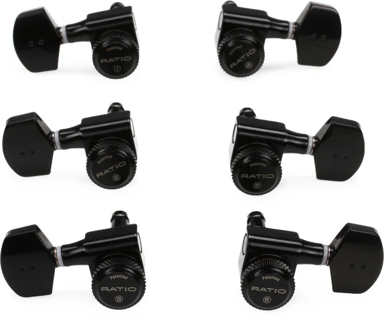 Graph Tech PRL-8311-B0 Ratio 3+3 Electric Guitar Locking Machine Heads -