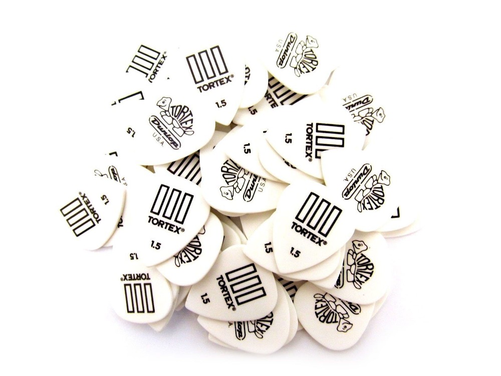 Dunlop Guitar Picks 72 Pack Tortex III 1.50mm 462R1.50 White