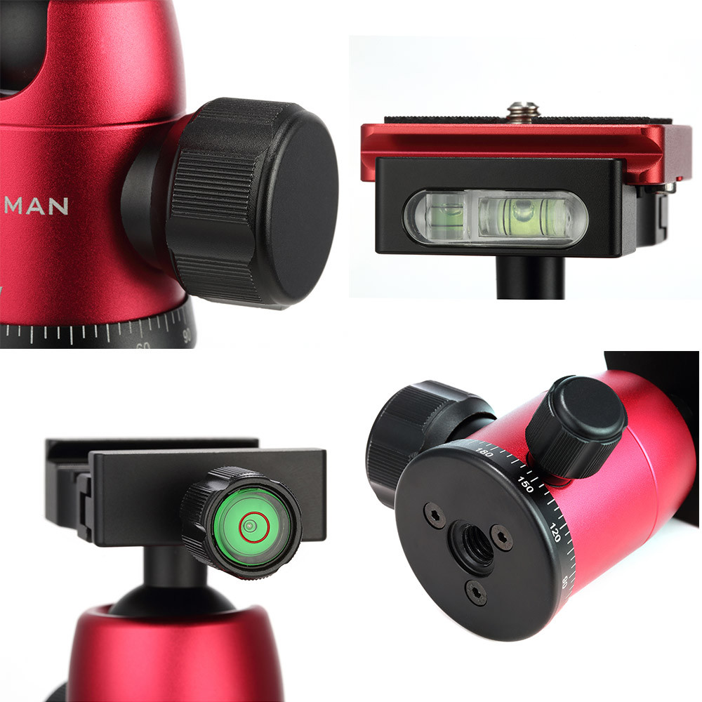 Tripod Head Ball Head Bracket with Quick Release Plate 360° Panning For Camera