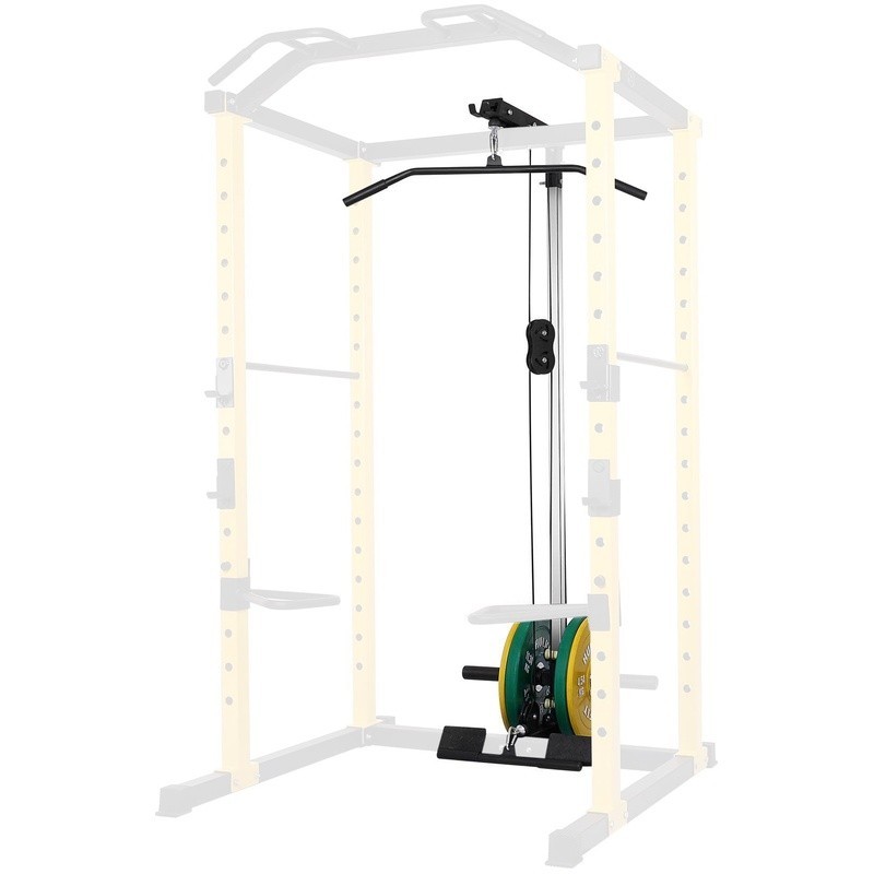 Multi-Function Adjustable Power Cage Squat Rack W/ Lat Pulldown Cable Crossover