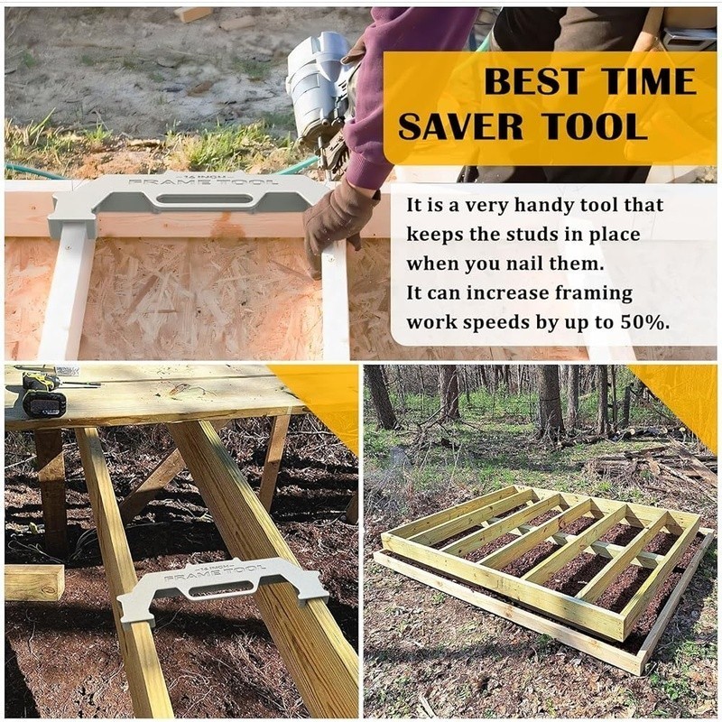 Premium Wall Stud Framing Tool Solid Aluminum Easy to Use Time Saver Jig