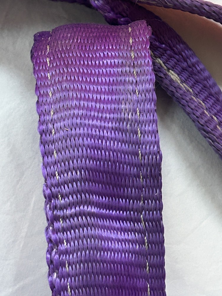 6-1/2 FT 2000 LBS CAPACITY SLING WEB PULL ROPE DOUBLE FLAT LOOP ENDS - Used