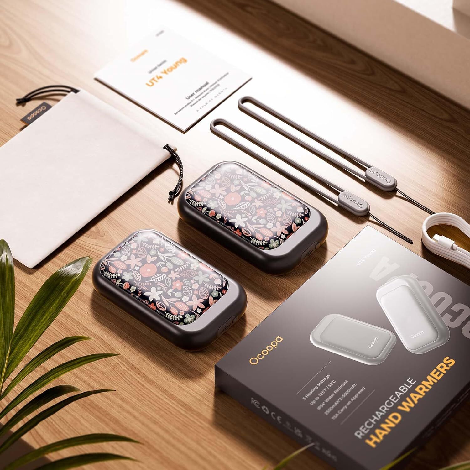 OCOOPA Magnetic 2 in 1 Rechargeable Hand Warmers 5000mAh Power Bank 16 Hrs Heat