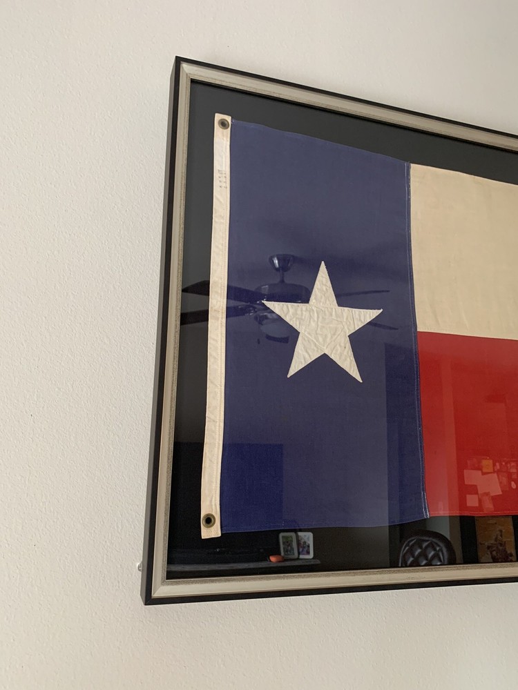 Vintage Texas Framed Flag