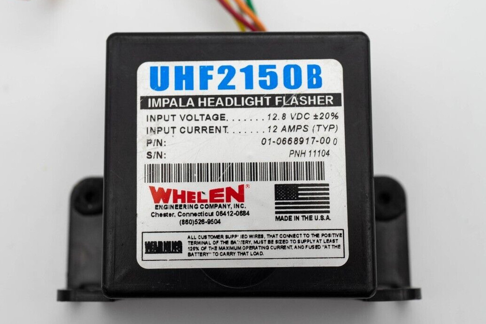 Whelen UHF2150B Headlight Flasher 2000-2005 Chevy Impala Relay-Driven
