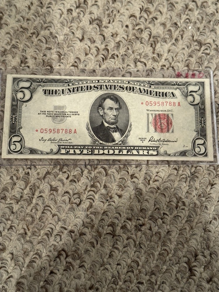 1953A $5 Red Seal Star Note (crisp)