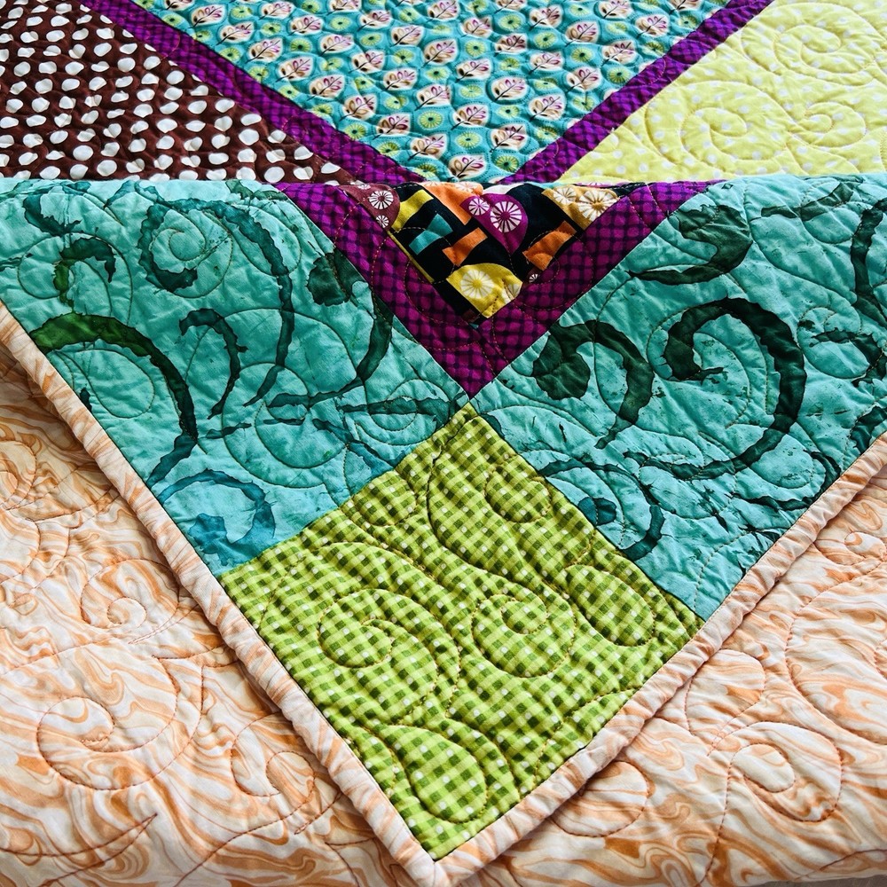 New Vibrant Modern Patchwork Quilt – 51” x 51” 🌟