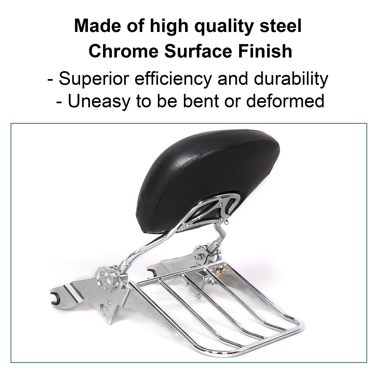 Adjustable Sissy Bar Backrest Luggage Rack For 09-24 Harley Road Electra Glide