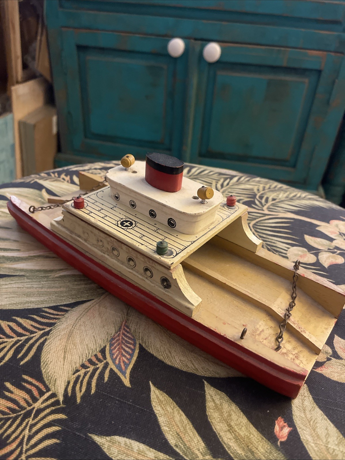 Vintage Toys Wooden Ferry Boat