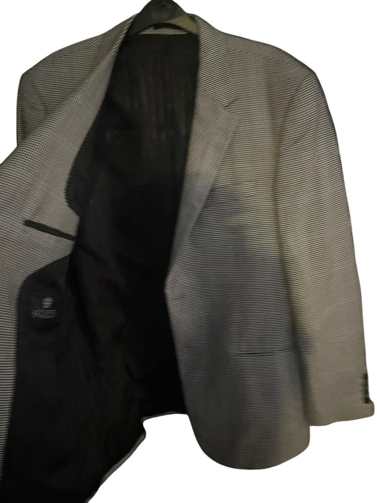 Skopes Mens White/Black Polyester Jacket Suit Jacket Size 40 Regular